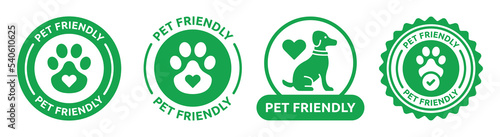 Set of pet friendly icon sign. Pets allowed symbol vector illustration. photo