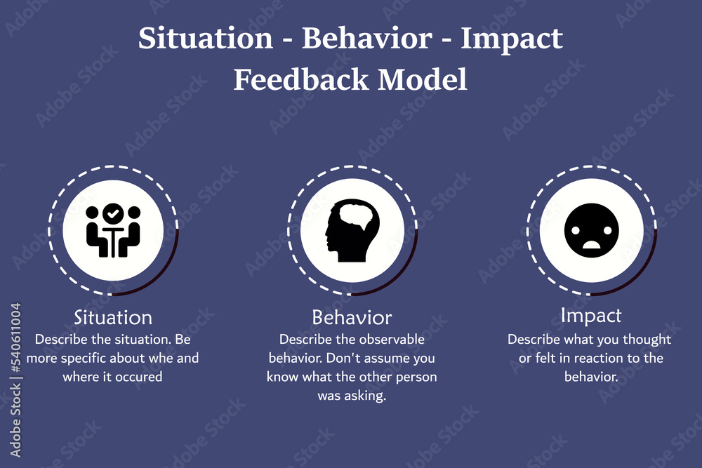 Situation Behavior Impact Feedback Model With Icons And Description 