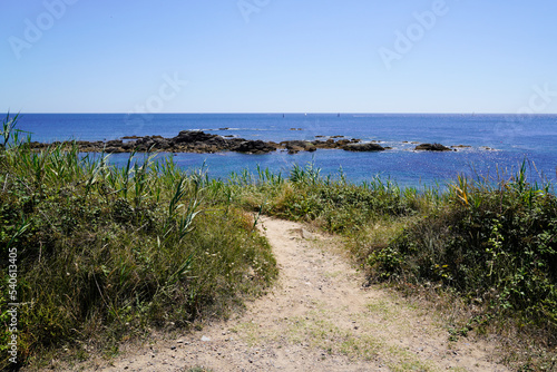 beach access walking path in vendee west coast in France