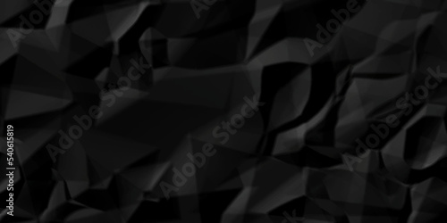 Black and white paper crumpled texture. dark black grunge textured crumpled black paper background. panorama black paper texture background, crumpled pattern