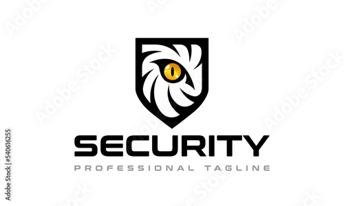 Lion Eye Shield Security Logo Design Vector Icon Symbol Illustrations. multifunctional logo that can be used in many business companies and services. It is ready to print.