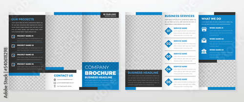 corporate trifold brochure template with minimalist style