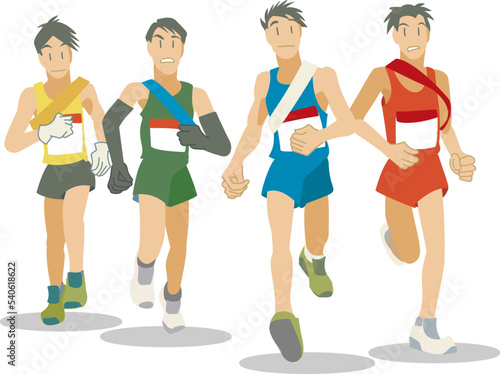 駅伝を走るランナーたち