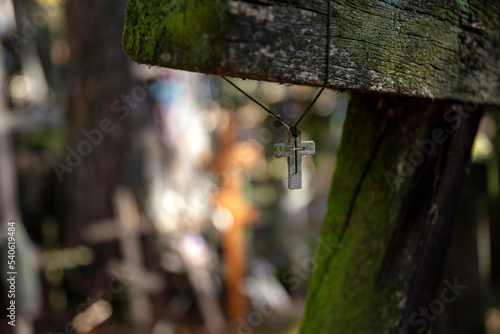 Fototapeta Naklejka Na Ścianę i Meble -  Święta Góra Grabarka, drewniane krzyże, Podlasie