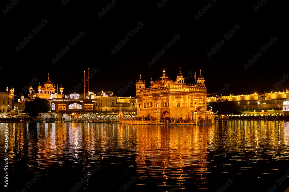 Various views of the Golden Temple at night, Amritsar