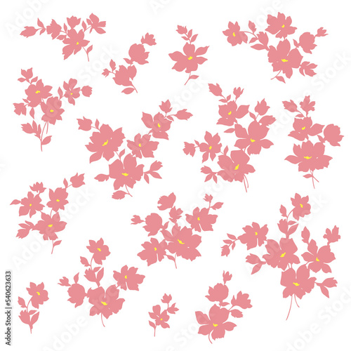 Beautiful flower illustration material collection,