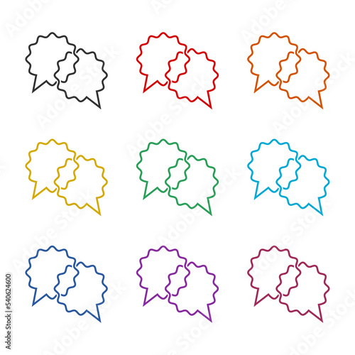 Chat logo icon isolated on white background. Set icons colorful