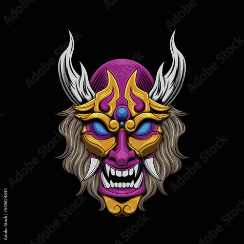 Vector illustration of oni mask 
