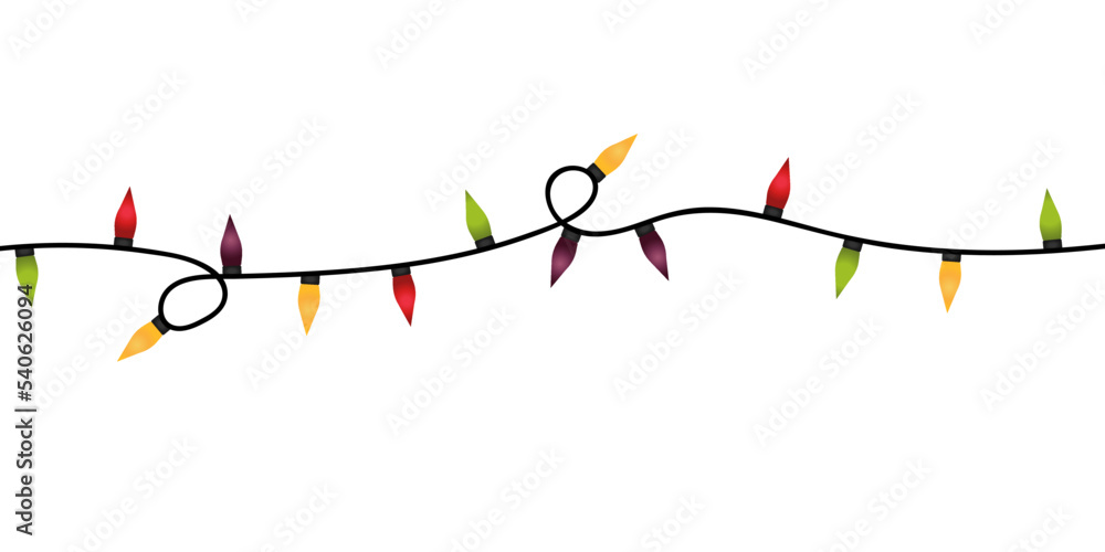 Colorful Christmas lights. Christmas lights shining on a white background. Colorful Christmas lights. Christmas lights shining on a white background.