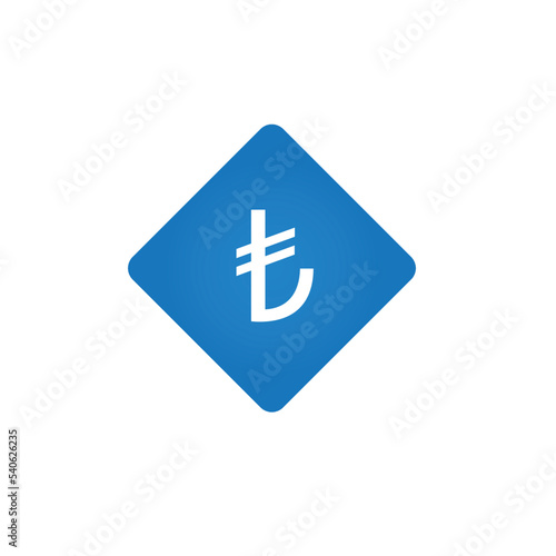 Turkish lira sign on icon. Vector illustration.