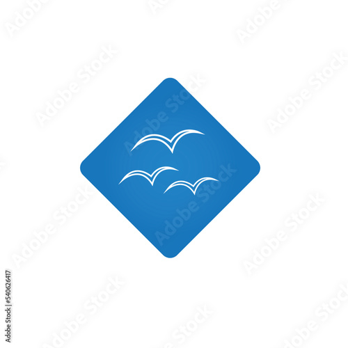 Seagulls flying in the sky. Vector illustration.