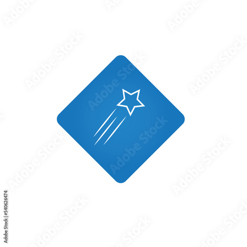 Shooting star icon. Vector illustration.