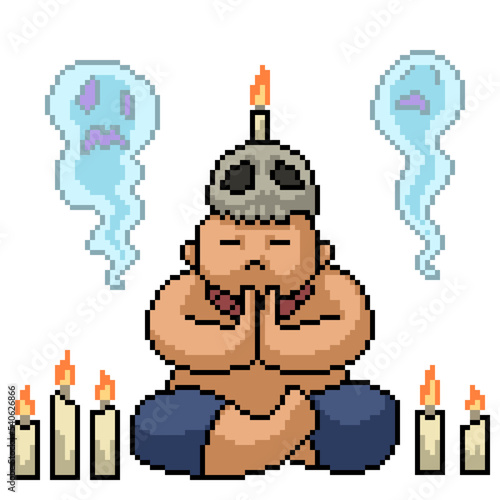 pixel art spirit ritual shaman