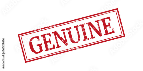 genuine round red grunge stamp