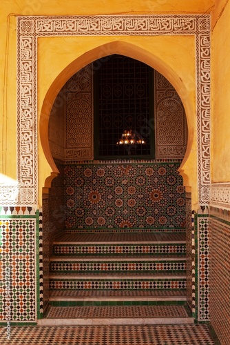 Arch in the Mausoleum of Moulay Ismail in Meknes, Morocco