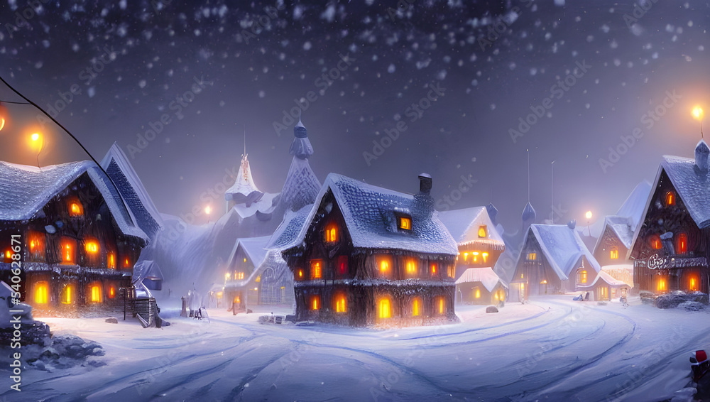 Fototapeta premium christmas night city