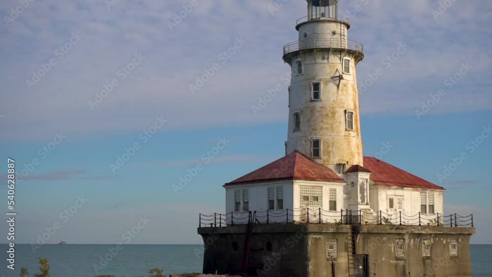 Approaching an Old Lighthouse on the Water Approaching an Old Lighthouse on the Water