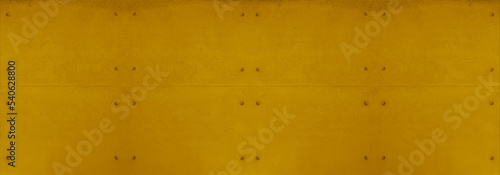 Yellow golden colored painted exposed concrete wall texture with anchor holes - abstract grunge colorful background banner panorama pattern backgrounds
