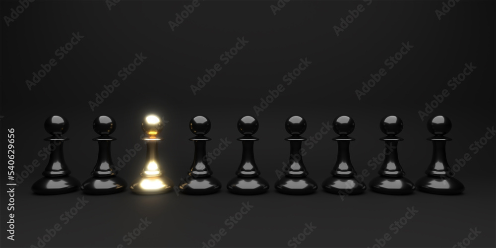 Chess pawn piece outstanding. Leadership concept Chess pawn piece outstanding. Leadership concept