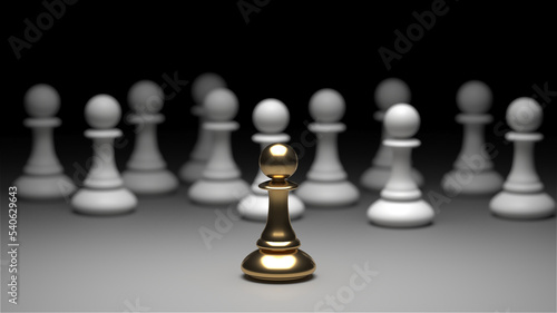 Chess pawn piece outstanding. Leadership concept