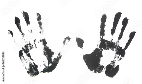 Two handprints isolated on white background