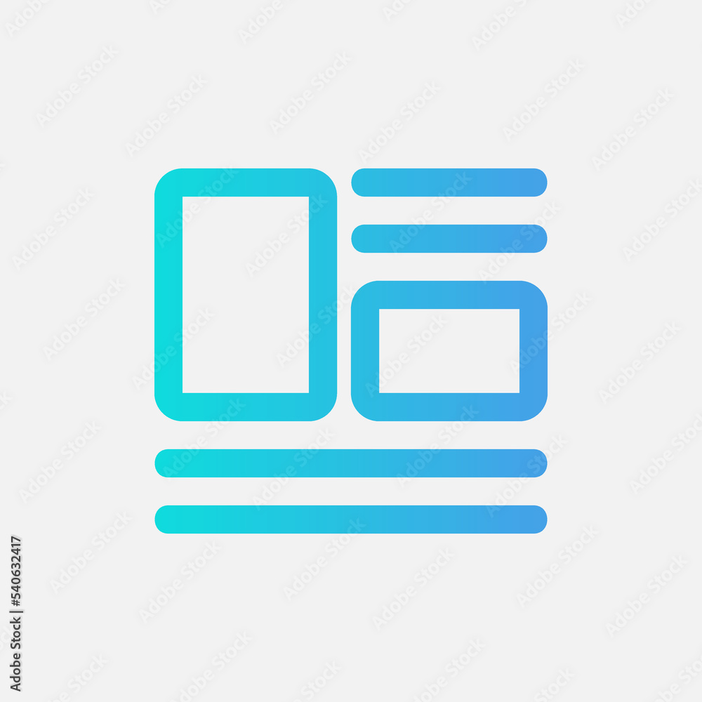Layout icon in gradient style, use for website mobile app presentation Layout icon in gradient style, use for website mobile app presentation