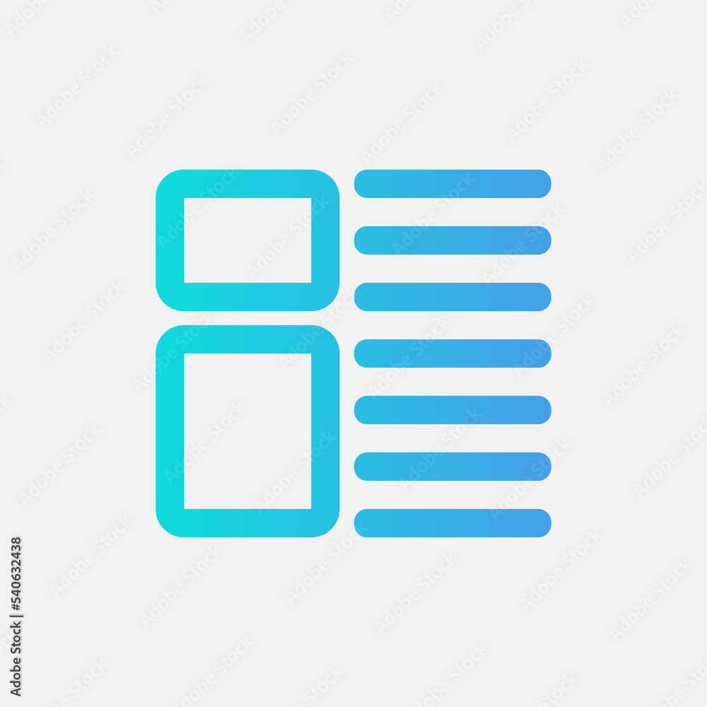 Layout icon in gradient style, use for website mobile app presentation Layout icon in gradient style, use for website mobile app presentation