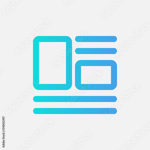 Layout icon in gradient style, use for website mobile app presentation