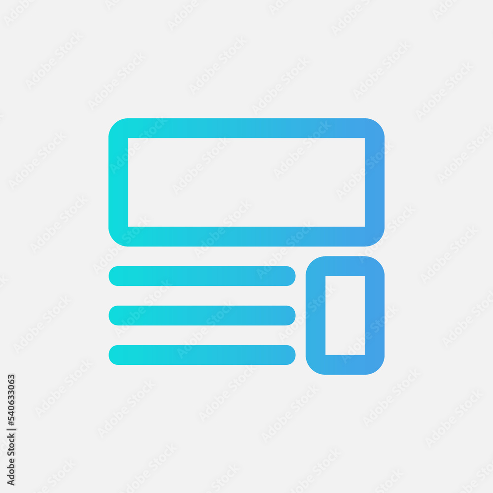 Layout icon in gradient style, use for website mobile app presentation Layout icon in gradient style, use for website mobile app presentation