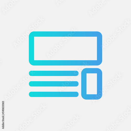 Layout icon in gradient style, use for website mobile app presentation