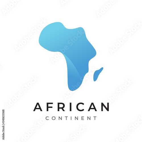 Abstract African continent map logo template design, africa travel and tours. With vector design concept.