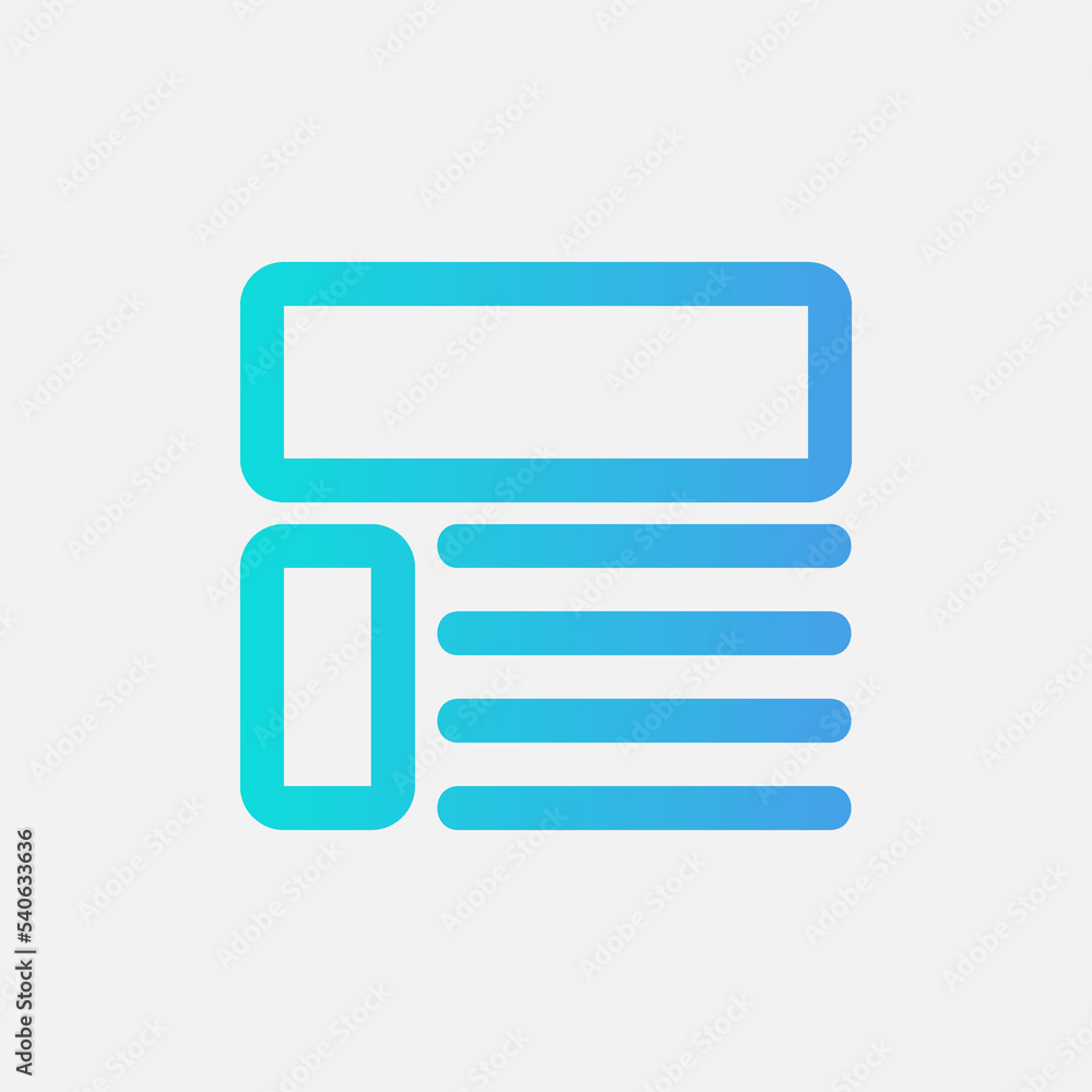 Layout icon in gradient style, use for website mobile app presentation Layout icon in gradient style, use for website mobile app presentation