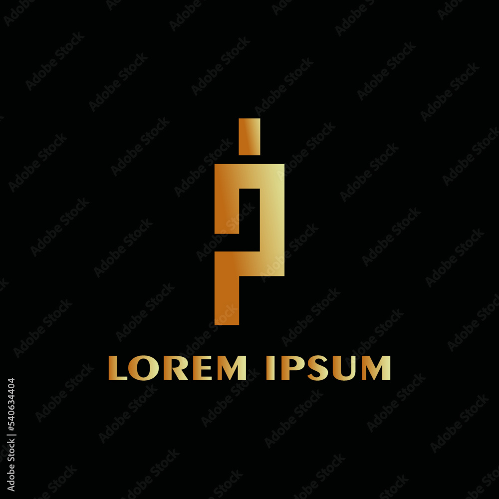 Fototapeta premium Letter P and I logo