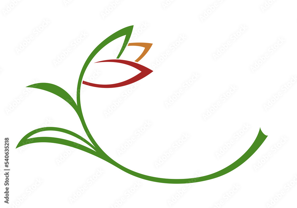 A symbol of a stylized garden flower. Stock Illustration | Adobe Stock