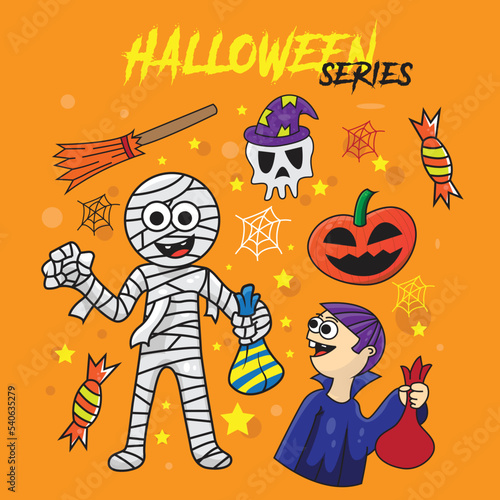 Halloween character illustration series