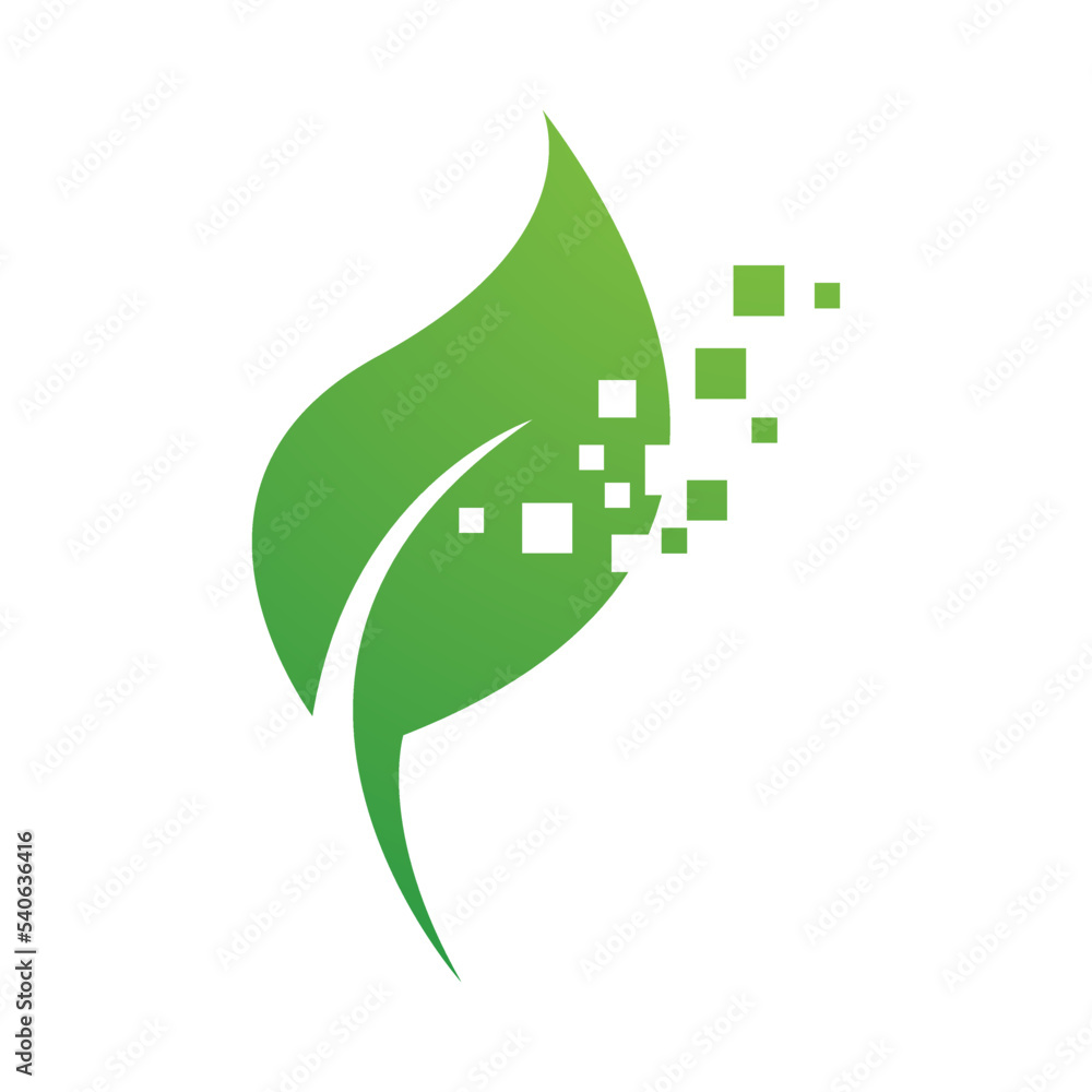 Fototapeta premium Bio tech leaf and molecule
