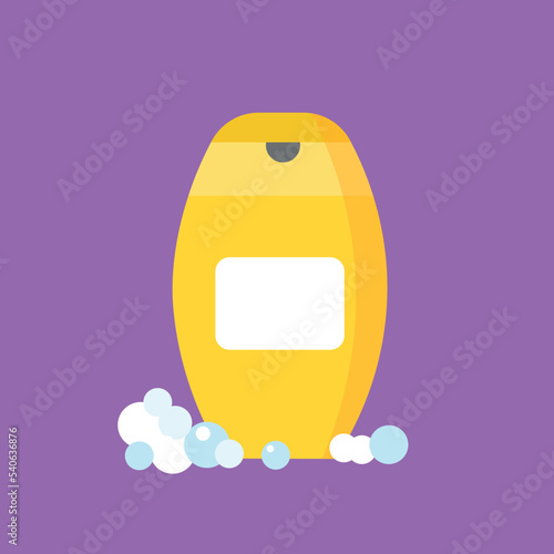 Bottle with shower gel and foam