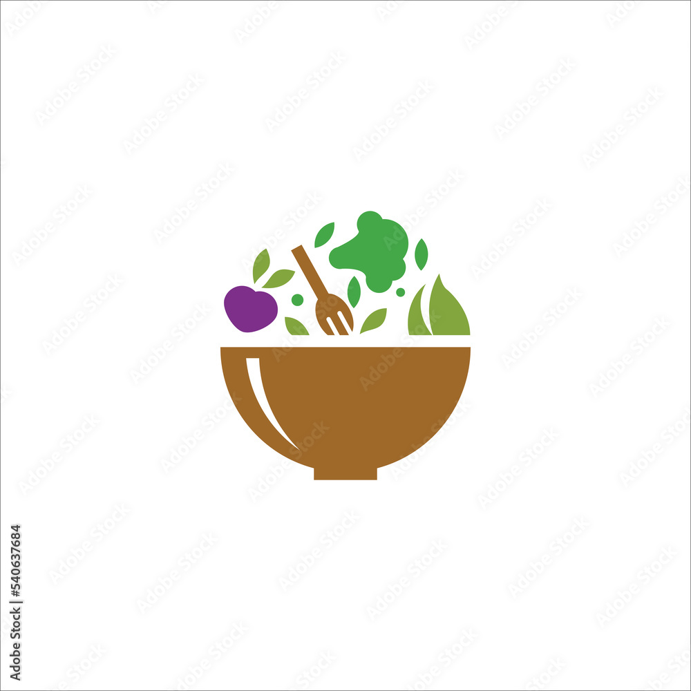 Salad vegan, salad vegetarian health food, real food on the bowl vector illustration concept Salad vegan, salad vegetarian health food, real food on the bowl vector illustration concept