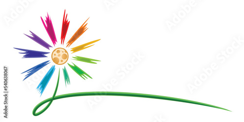 The Symbol of color stylized flower.