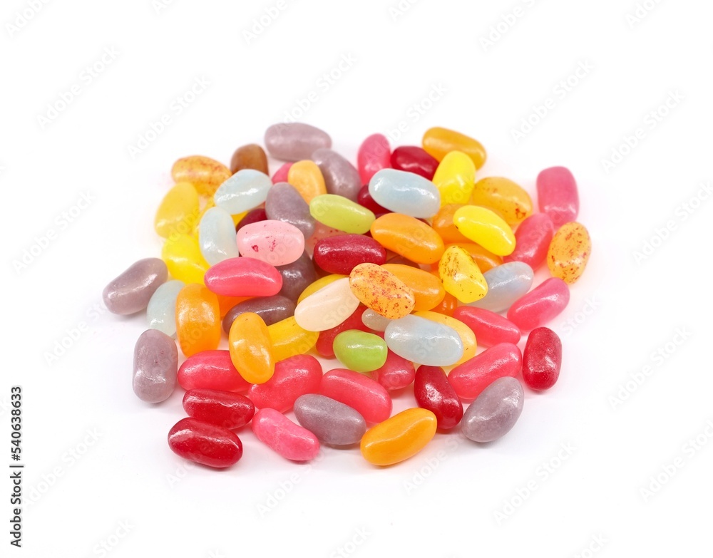 Heap of colorful jelly bean candies on white background. Heap of colorful jelly bean candies on white background.