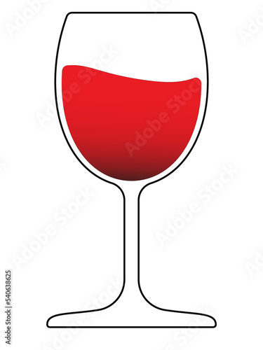 Wine glass icon with wine. Isolated on white background. Vector Illustration EPS 10 File.