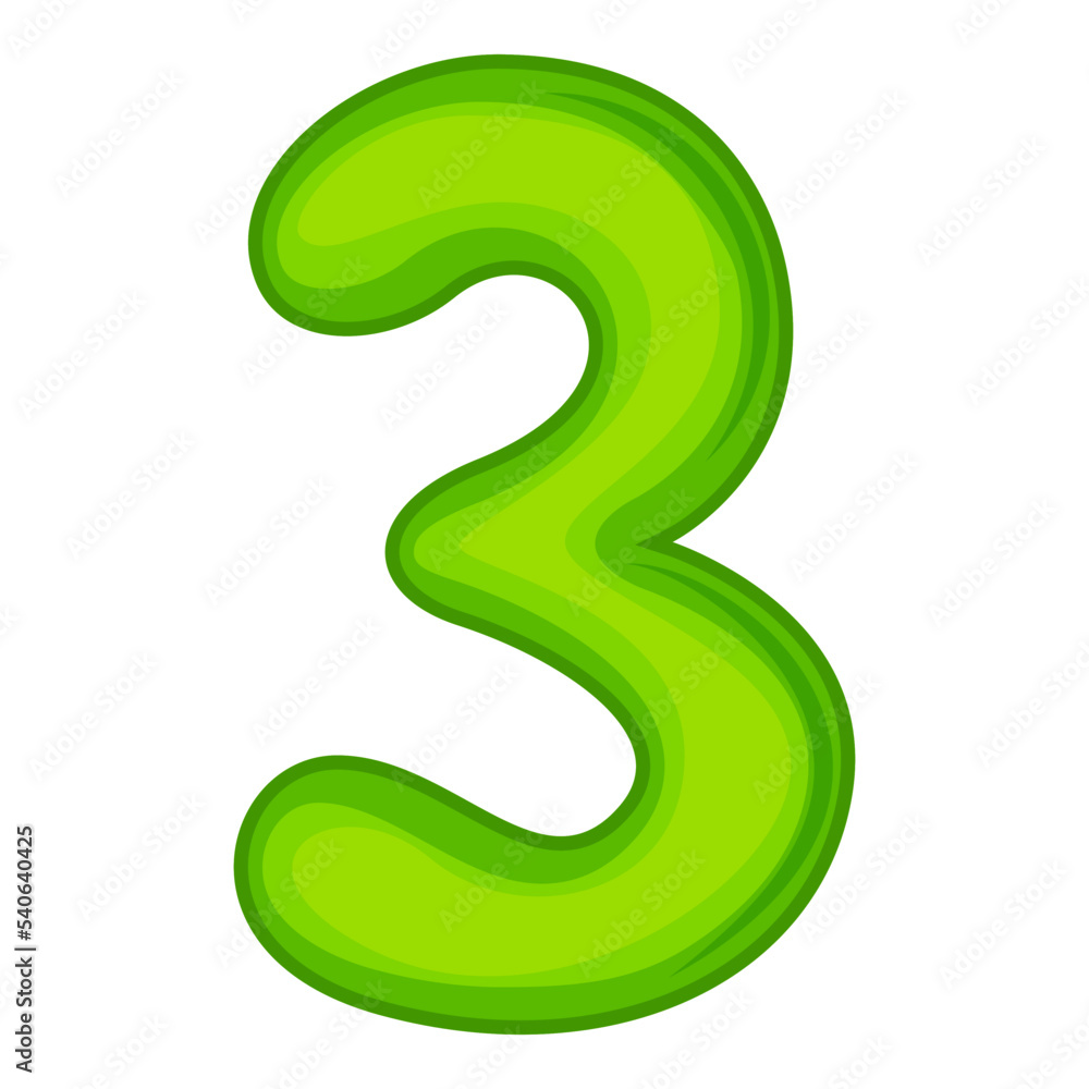 3, cartoon Arabic numerals. The ten digits of the Arabic numerals from 0 to 9, font Hand drawn. Decorative numbers for children's magazines. Vector illustration isolated on white background. 3, cartoon Arabic numerals. The ten digits of the Arabic numerals from 0 to 9, font Hand drawn. Decorative numbers for children's magazines. Vector illustration isolated on white background.