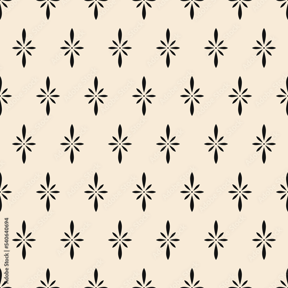 Vector geometric seamless pattern in beige and black colors with diaper ornament. Classic design is perfect for textile, interior decor, invitations, cards, etc Vector geometric seamless pattern in beige and black colors with diaper ornament. Classic design is perfect for textile, interior decor, invitations, cards, etc