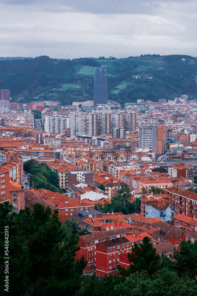 city view from Bilbao city, basque country, spain, travel destinations