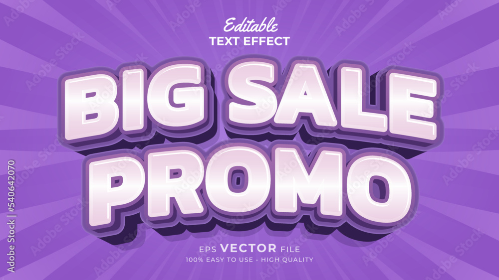 Editable text style effect - special promotion big sale 3d text effects