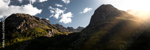 The glencoe mountain range in scotland