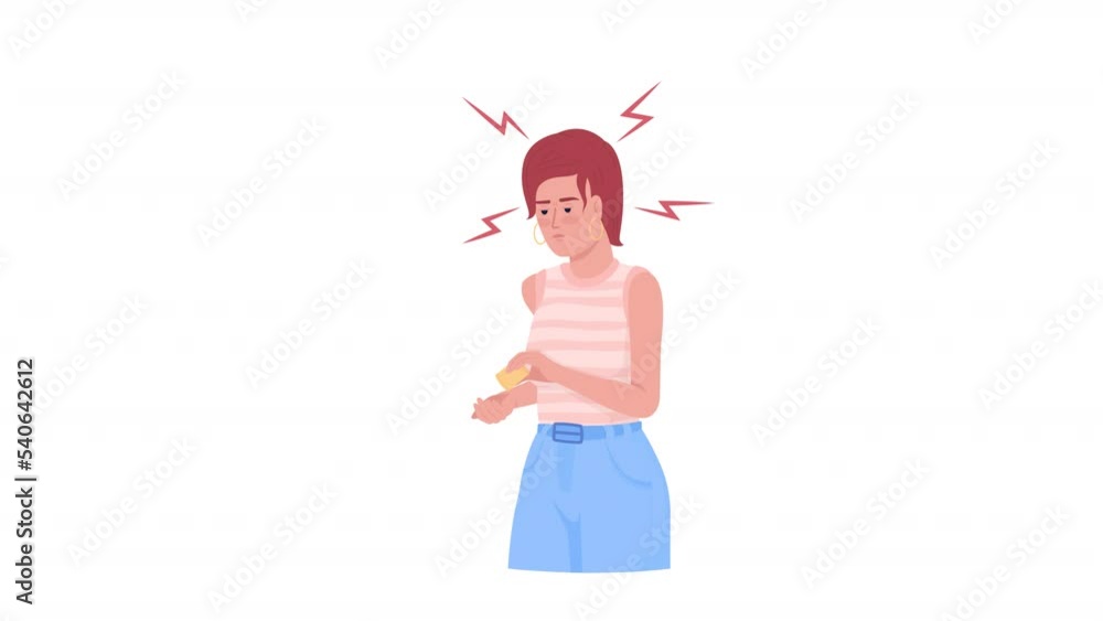 Animated character with migraine. Acute headache treatment with pill. Flat person HD video footage with alpha channel. Color cartoon style illustration on transparent background for animation Animated character with migraine. Acute headache treatment with pill. Flat person HD video footage with alpha channel. Color cartoon style illustration on transparent background for animation