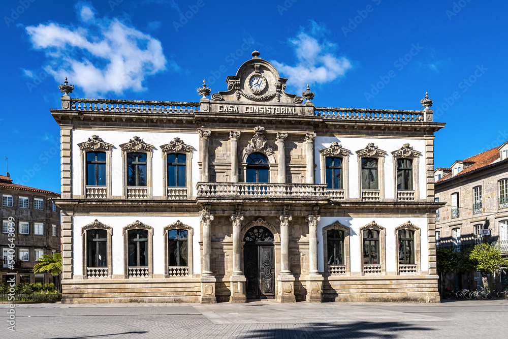 City hall of Pontevedra city, Galicia, Spain. It was designed by Alejandro Rodriguez Sesmeros