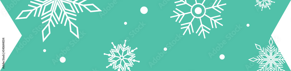 Fototapeta premium Mint ribbon sticker. Washi tape. Christmas 5