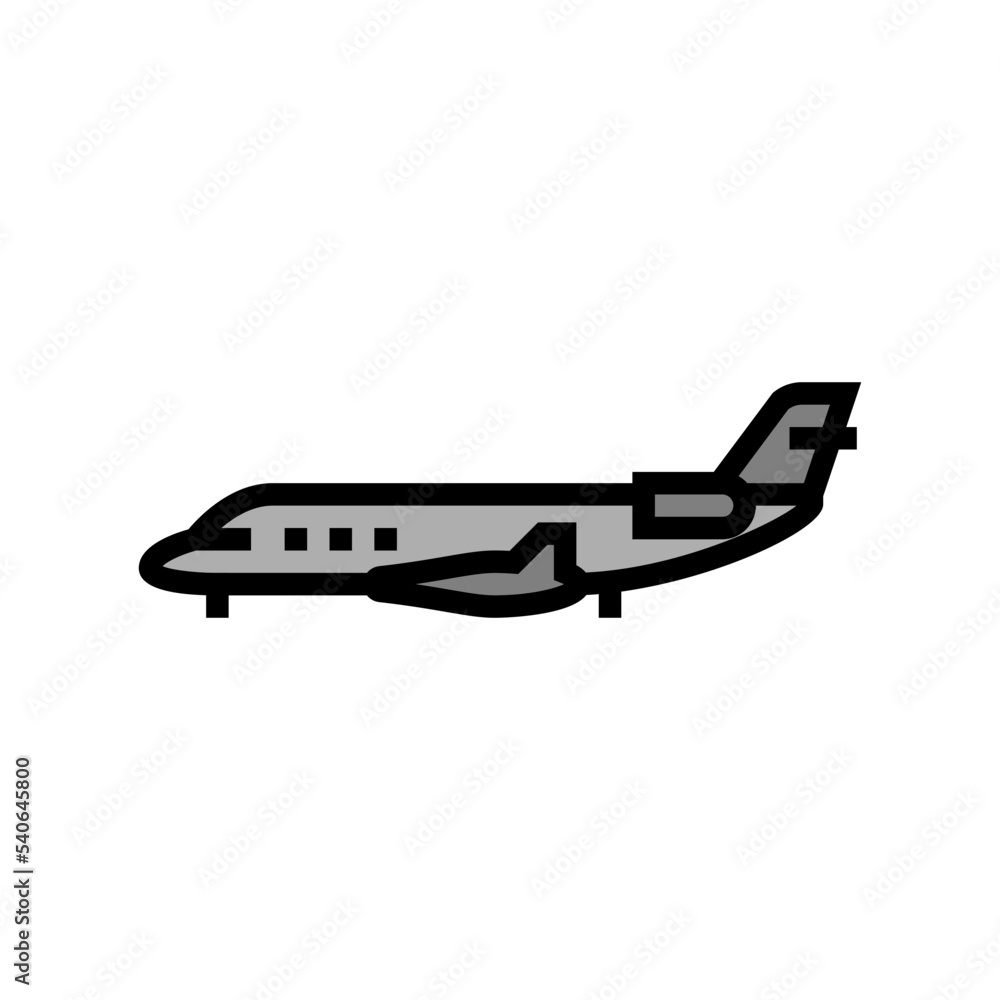 private jet airplane aircraft color icon vector. private jet airplane aircraft sign. isolated symbol illustration